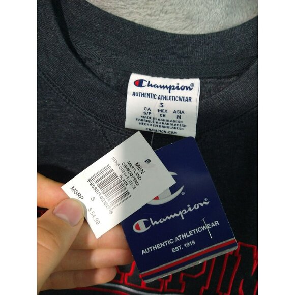 Maryland Terrapins Champions Sweatshirt Mens Small Gray Embroidered Pullover - Picture 3 of 6